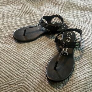 Calvin Klein t strap sandals. Like new. Size 7.5
